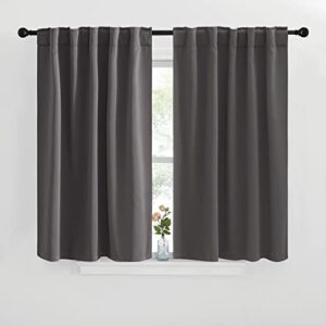 nicetown blackout window curtains for camper - (grey color) 42x40 inch, 2 panels set, thermal insulated room darkening blackout drapes/draperies with rod pocket & back tab for loft