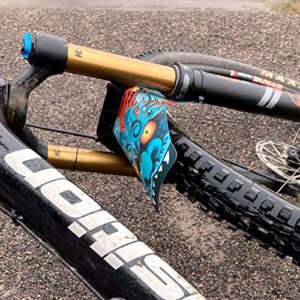 RideGuard PF1 Mr Sakamoto. Front MTB Mudguard Mountain Bike Fender. Fits 24”, 26”, 27.5”, 29”, Plus Size and Fat Bikes. UK Made 100% Recycled Plastic Waste 100% Recyclable.