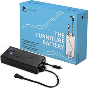 The Blue Cactus Universal Battery Pack for Reclining Furniture w/LCD Display - Wireless 2500mAh Rechargeable Battery for Electric Recliner, Sofa, Couch - Fits 2-Pin Motion Furniture - Battery Only