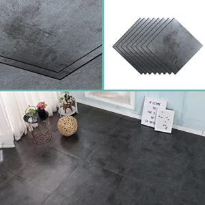 Surnuo 30 PCS 12 * 12 inch 1.5mm Thick Peel and Stick Vinyl Floor Tile, Self-Adhesive Tile Flooring for Bathroom, Livingroom, Kitchen and Renter's House Black Color