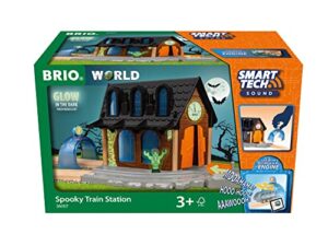 brio world – 36007 smart tech sound spooky train station | train set accessory toy for kids age 3 years and up