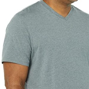 Amazon Essentials Men's Regular-Fit Short-Sleeve V-Neck T-Shirt (Available in Big & Tall), Pack of 2, Grey Heather, 4X-Large Big Tall