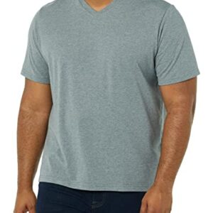 Amazon Essentials Men's Regular-Fit Short-Sleeve V-Neck T-Shirt (Available in Big & Tall), Pack of 2, Grey Heather, 4X-Large Big Tall