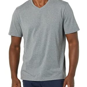 Amazon Essentials Men's Regular-Fit Short-Sleeve V-Neck T-Shirt (Available in Big & Tall), Pack of 2, Grey Heather, 4X-Large Big Tall