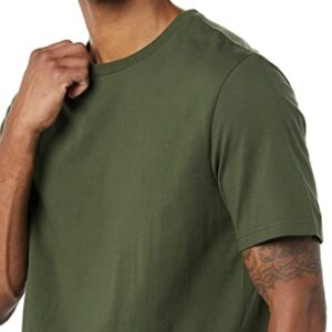 Amazon Essentials Men's Regular-Fit Short-Sleeve Crewneck Pocket T-Shirt, Pack of 2, Black/Olive, Large