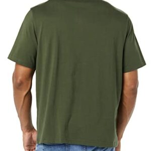 Amazon Essentials Men's Regular-Fit Short-Sleeve Crewneck Pocket T-Shirt, Pack of 2, Black/Olive, Large