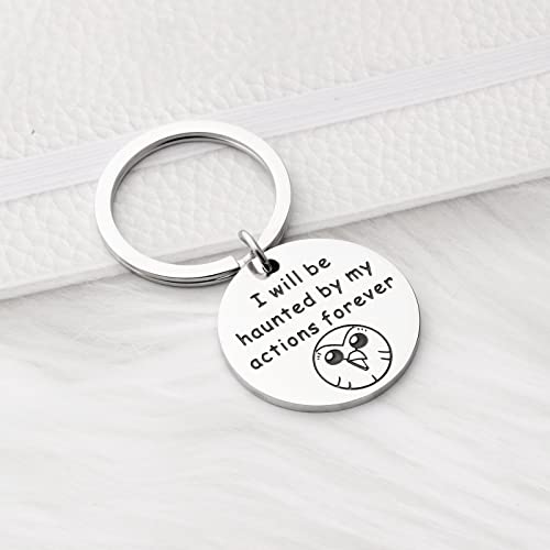 FAADBUK Owl House Fan Gift Hooty Keychain I Will Be Haunted by My Actions Forever (Haunted by)