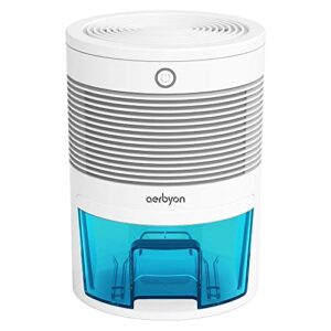 aerbyon dh900 energy efficient dehumidifier 190 sq.ft coverage with auto turn off at full tank, 30oz portable, lightweight, and quiet dehumidifier for use in home, bedroom, bathroom, closet, kitchen, 2-year warranty