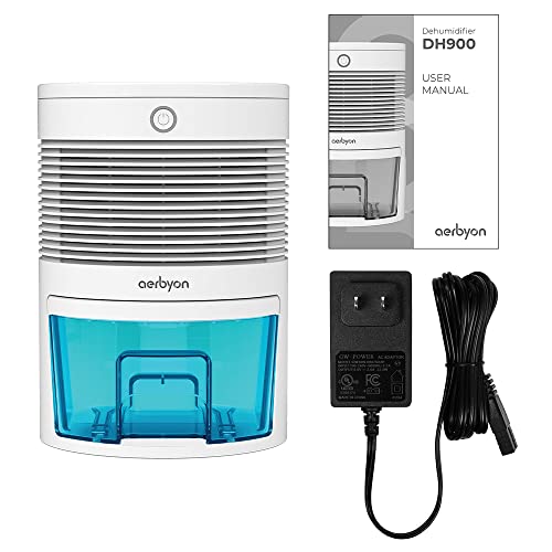 aerbyon DH900 Energy Efficient Dehumidifier 190 sq.ft coverage with Auto Turn Off at Full Tank, 30oz Portable, Lightweight, and Quiet dehumidifier for use in Home, Bedroom, Bathroom, Closet, Kitchen, 2-year warranty