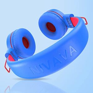 NIVAVA Kids Headphones, K8 Wired Headphones for Kids with Adjustable Headband, 3.5 MM Jack for School, Foldable On-Ear Headset for Amazon Kindle, Fire Boys Girls Children, Tablet Cellphones Airplane