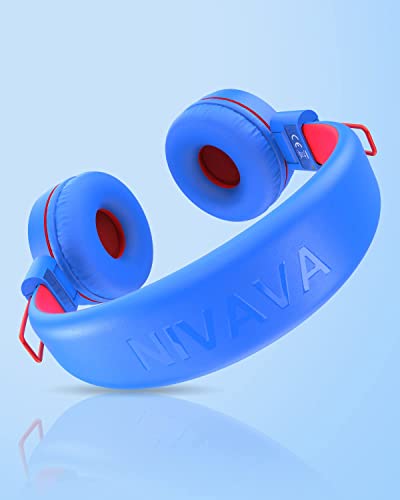 NIVAVA Kids Headphones, K8 Wired Headphones for Kids with Adjustable Headband, 3.5 MM Jack for School, Foldable On-Ear Headset for Amazon Kindle, Fire Boys Girls Children, Tablet Cellphones Airplane