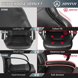 JOYFLY Gaming Chair, Gamer Chair Racing Style Game for Adults Teens, Ergonomic PC with Lumbar Support, 300lbs（Black）