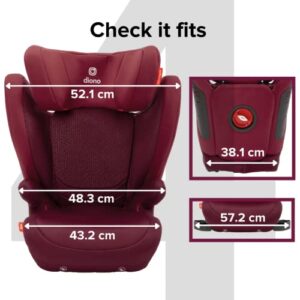 Diono Monterey 4DXT Latch, 2-in-1 High Back Booster Car Seat with Expandable Height, Width, Advanced Side Impact Protection, 8 Years 1 Booster, Plum