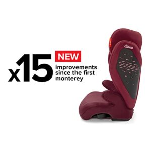 Diono Monterey 4DXT Latch, 2-in-1 High Back Booster Car Seat with Expandable Height, Width, Advanced Side Impact Protection, 8 Years 1 Booster, Plum