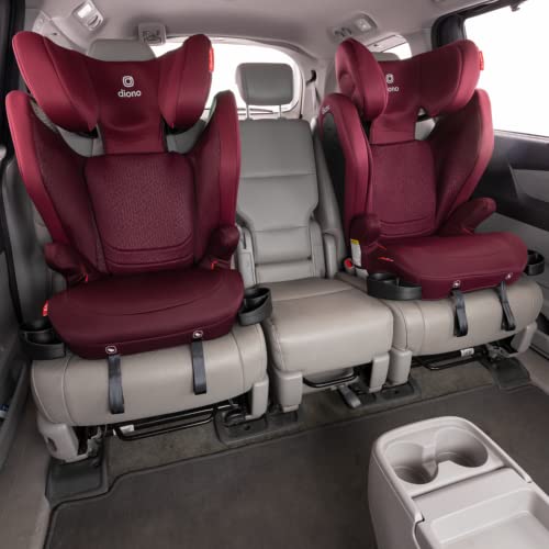 Diono Monterey 4DXT Latch, 2-in-1 High Back Booster Car Seat with Expandable Height, Width, Advanced Side Impact Protection, 8 Years 1 Booster, Plum