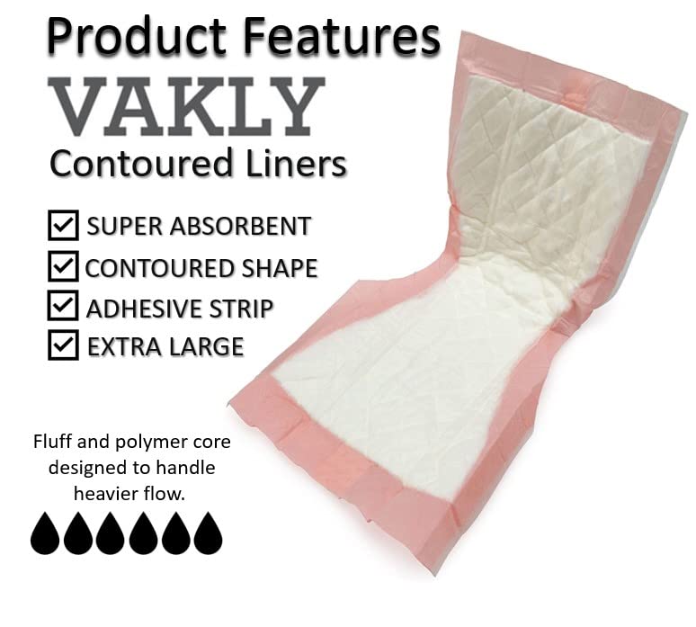 Extra Large Super-Absorbent Contoured Hospital Style Pad Liners - 7"X14" - Maternity Pads- Incontinence Liners (20)