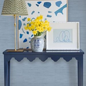 Classic Faux Grasscloth Peel and Stick Wallpaper, Mineral Blue