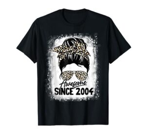 18 years old awesome since 2004 leopard 18th birthday t-shirt