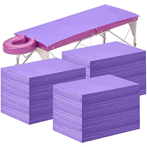 Framendino, 50 Pack Purple Disposable Massage Table Sheets Waterproof Non Woven Fabric Breathable Bed Cover for Salon Chair Hotel Lash Beds 31"x70"