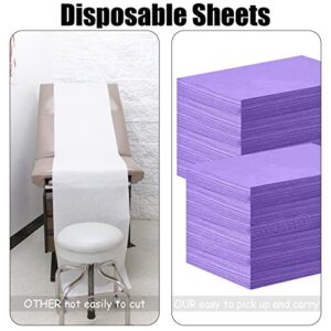 Framendino, 50 Pack Purple Disposable Massage Table Sheets Waterproof Non Woven Fabric Breathable Bed Cover for Salon Chair Hotel Lash Beds 31"x70"