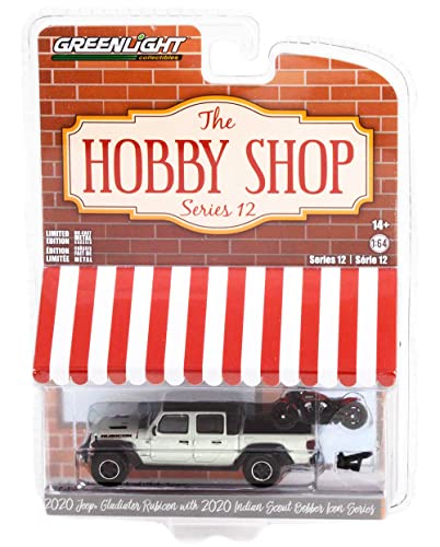 Greenlight Collectible 2020 Gladiator Rubicon Pickup Truck Beige & 2020 Scout Bobber Icon Series Motorcycle Red The Hobby Shop 1/64 Diecast Model Car by Greenlight 97120 F