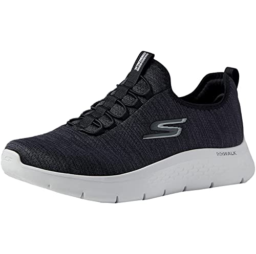 Skechers Men's Gowalk Flex-Athletic Slip-On Casual Walking Shoes with Air Cooled Foam Sneakers, Black/White 2, 11.5 X-Wide