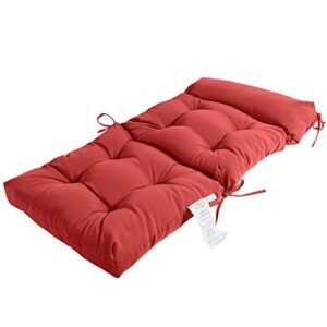 QILLOWAY Indoor/Outdoor High Back Chair Cushion,Tufted, Replacement Cushions - Set of 2 (Red)