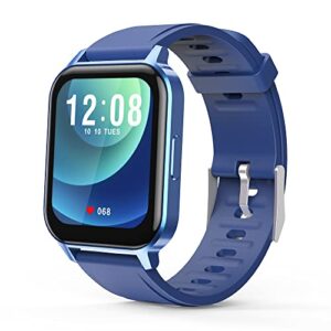 jassco smart watch, fitness tracker for android phones and iphone with pedometer, sleep monitor, music control, ip68 waterproof bluetooth sport watch activity tracker with 1.7’’ touch screen -blue