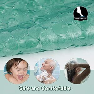 Bath Mats for Bathroom Tub 27x14 Inch,Bath Mat for Tub Feels Great on Tired Feet, Friendly Machine Washable Shower Tub Mats with 167 Big Suction Cups,Shower Mat,Bath Tub Mat, Green