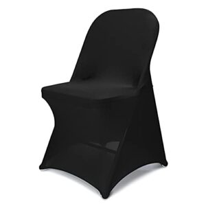 babenest spandex folding chair covers - 25 pcs upgraded universal stretch washable fitted chair slipcovers protector for wedding, holidays, banquet, party, celebration (black)