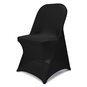 Babenest Spandex Folding Chair Covers - 25 PCS Upgraded Universal Stretch Washable Fitted Chair Slipcovers Protector for Wedding, Holidays, Banquet, Party, Celebration (Black)