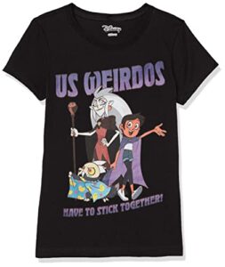 disney girl's weirdos unite t-shirt, black, large