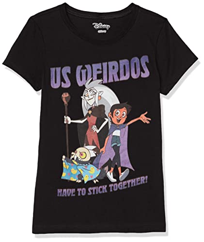 Disney Girl's Weirdos Unite T-Shirt, Black, Large