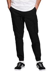 gap mens cargo jogger casual pants, true black, large us