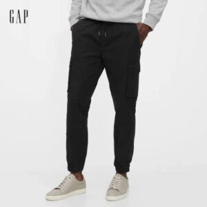 GAP Mens Cargo Jogger Casual Pants, True Black, Large US