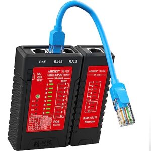 Noyafa NF-468s Network Cable Tester, Ethernet Tester,Cable Mapper, Check Continuity -RJ45, RJ11, RJ12, RJ45, CAT5, CAT5E, CAT6, CAT6A,Telephone line CAT3