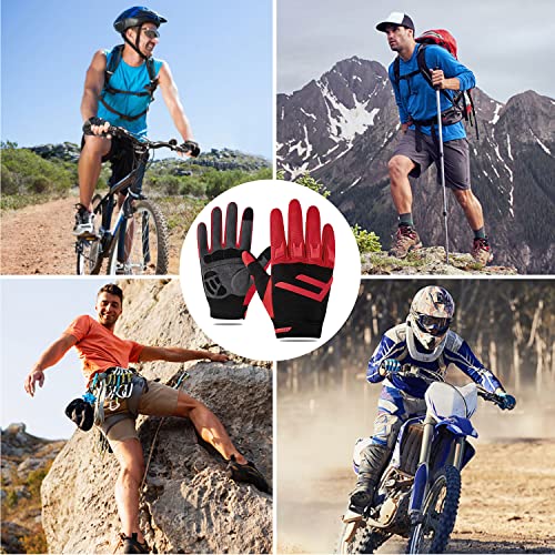 FIORETTO Mountain Bike Gloves for Men Women Motorcycle Cycling Gloves with 5MM SBR Pad Touch Screen Knuckle Protection Motocross Gloves for BMX ATV MTB Racing