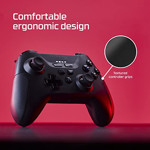 HyperX Clutch – Gaming Controller for Android and PC, Cloud and Mobile Gaming, Bluetooth, 2.4GHz Wireless, USB-C to USB-A Wired Connection, Standard Button Layout, Detachable Phone Clip