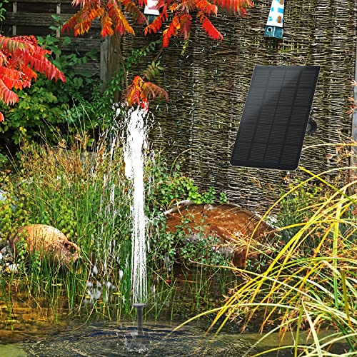 LEDBOKLI Solar Water Fountain Pump with Solar Panel and USB Powered, Solar Water Fountain Pond Pump Kit, Solar Powered Fountain USB Water Pump Solar Submersible Pump for Bird Bath Garden Backyard Pool