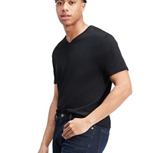 GAP Mens Everyday Short Sleeve V-Neck T-Shirt T Shirt, True Black V2, Small US