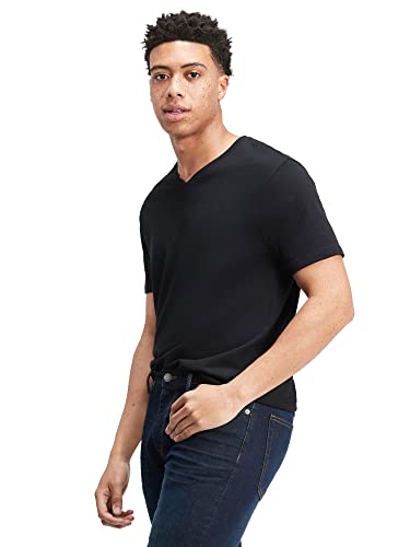 GAP Mens Everyday Short Sleeve V-Neck T-Shirt T Shirt, True Black V2, Small US