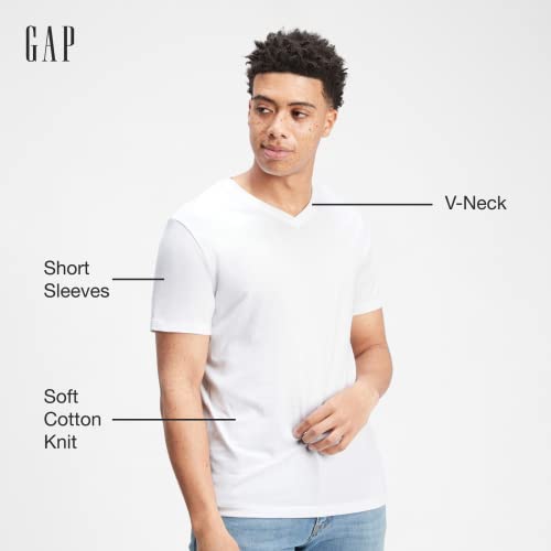 GAP Mens Everyday Short Sleeve V-Neck T-Shirt T Shirt, True Black V2, Small US