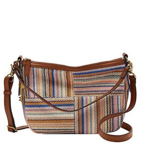 Fossil Women's Jolie Fabric Crossbody Purse Handbag, Colorful Stripes (Model: ZB1736875)