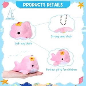 Zomiboo 12 Pcs Mini Animal Plush Toys Dolphin Stuffed Animals Sea Turtle Stuffed Animals Small Tiny Ocean Mini Plush Toys for Keychain Decoration Baby Xmas Bag Fillers Stocking Stuffs (Dolphin)