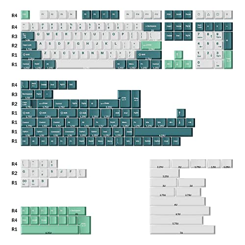 Keychron Double Shot Cherry PBT Keycap Full Keycap Set (219 Keys) - White Mint