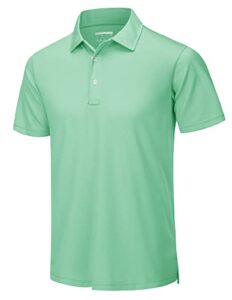 tacvasen men's summer polo shirts casual lightweight short sleeve collared t-shirt mint green m