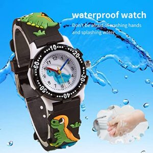 Child's love Boys Watches Kids Watches 3D Cartoon Daily Using Waterproof Watches for Boys Gifts for Boys Ages 3-12 Toys for Boys Kids Gifts… (Black)