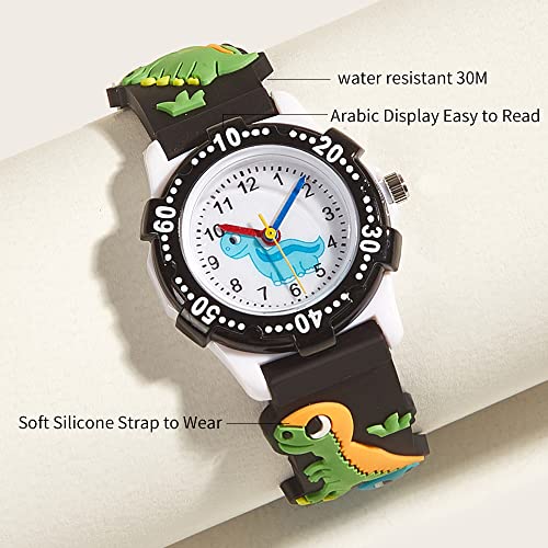 Child's love Boys Watches Kids Watches 3D Cartoon Daily Using Waterproof Watches for Boys Gifts for Boys Ages 3-12 Toys for Boys Kids Gifts… (Black)