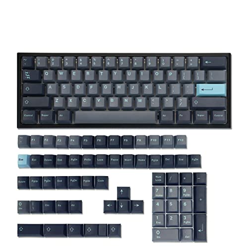 Hkfos PBT Keycaps 127 Keys Dark Blue keycaps Cherry Profile Keycaps Dye-Sublimation for Cherry Gateron MX Switches Mechanical Gaming Keyboards(with 1.75U Shift)