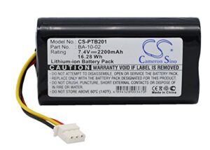 replacement battery for citizen cmp-10 mobile thermal printer and ba-10-02 printers: 2200mah